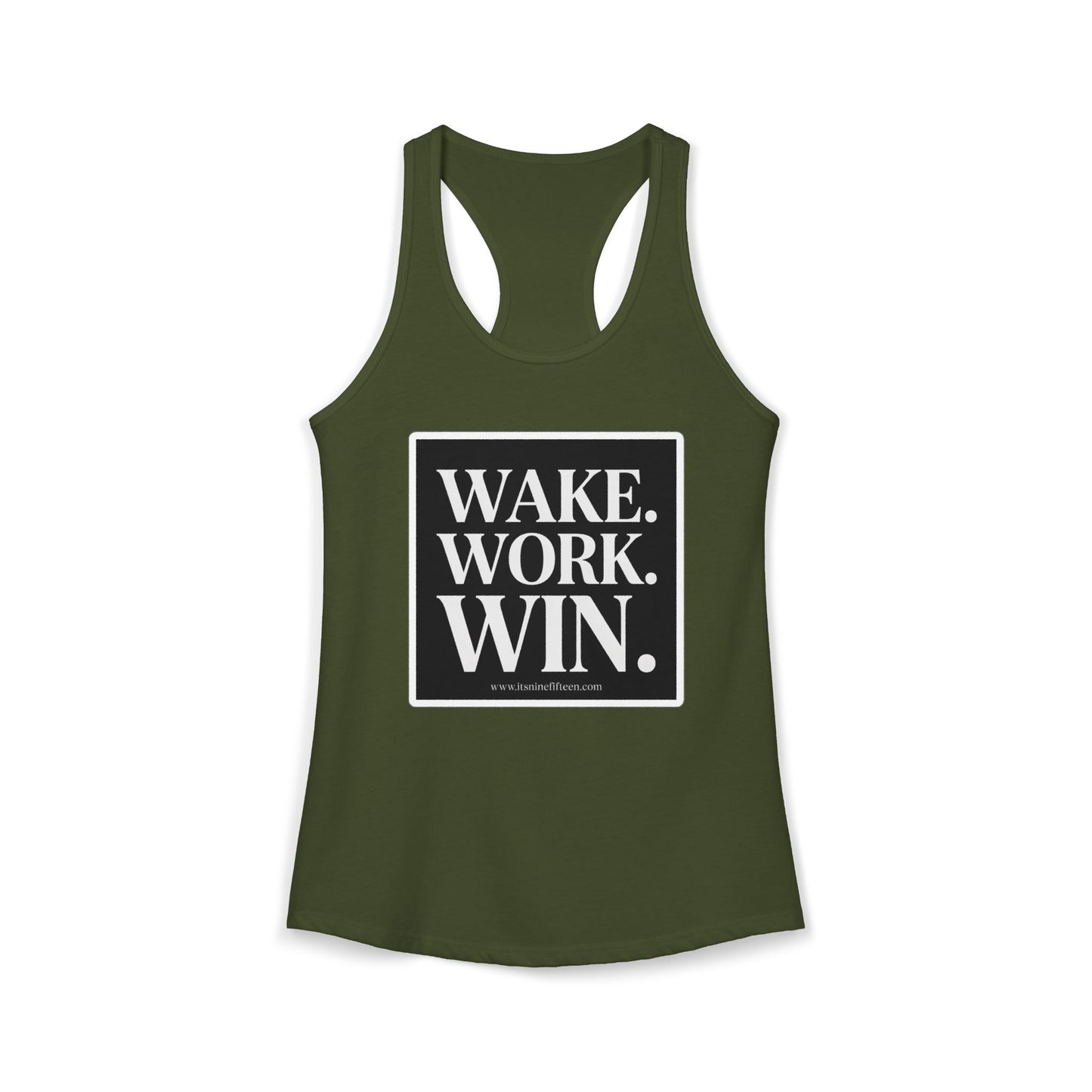Women's Wake. Work. Win. Racerback Tank