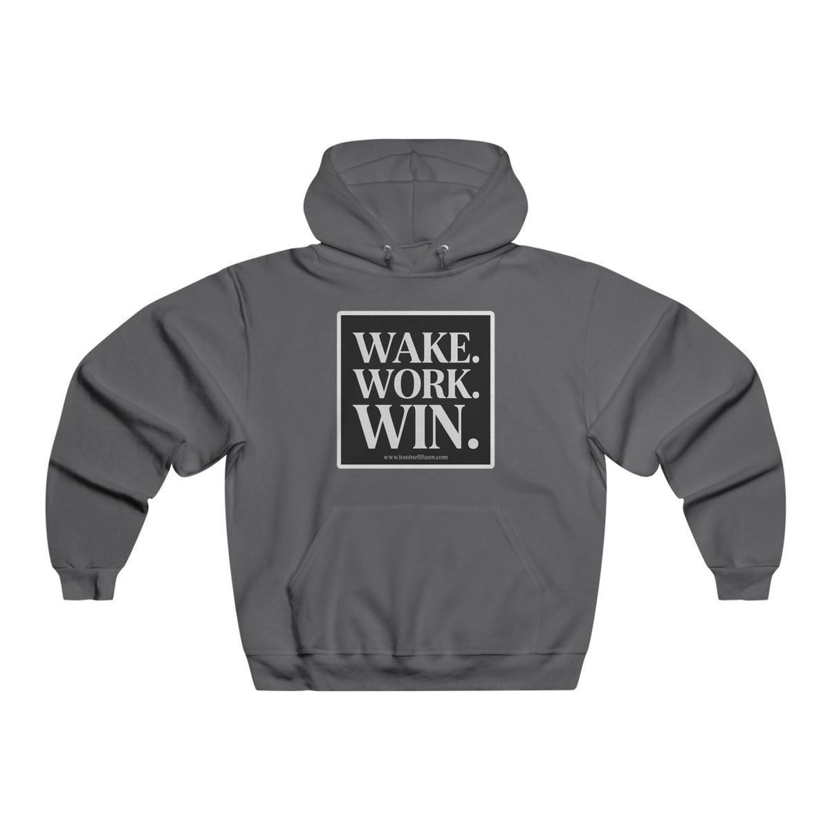 Wake. Work. Win. Hoodie — Motivational Men’s Pullover