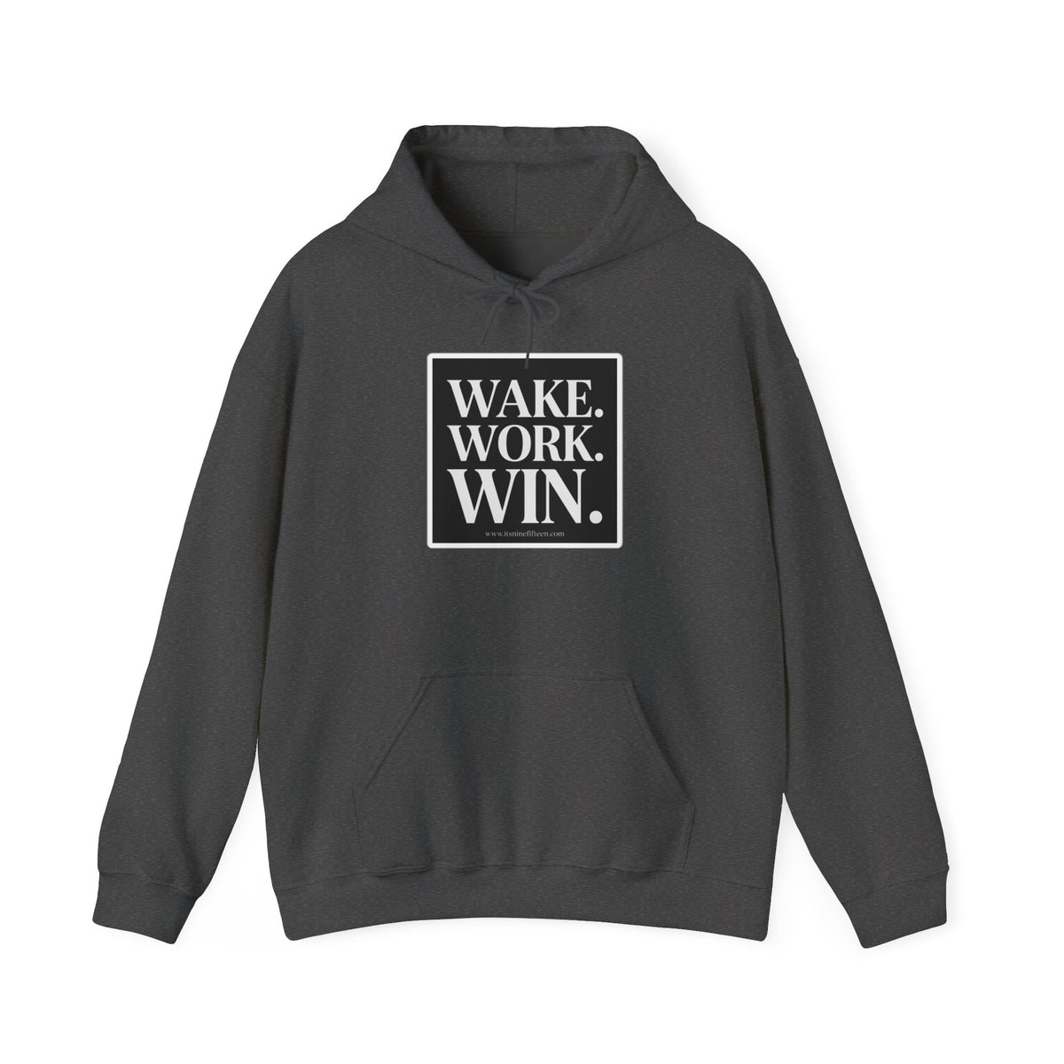 Unisex Wake. Work. Win. 50/50 Hoodie — Graphic Pullover for Entrepreneurs & Fitness Fans