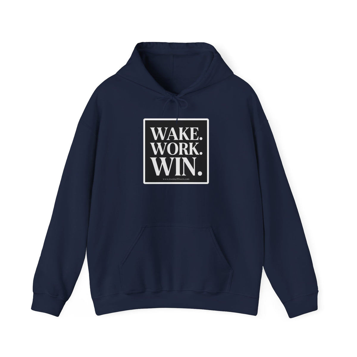 Unisex Wake. Work. Win. 50/50 Hoodie — Graphic Pullover for Entrepreneurs & Fitness Fans