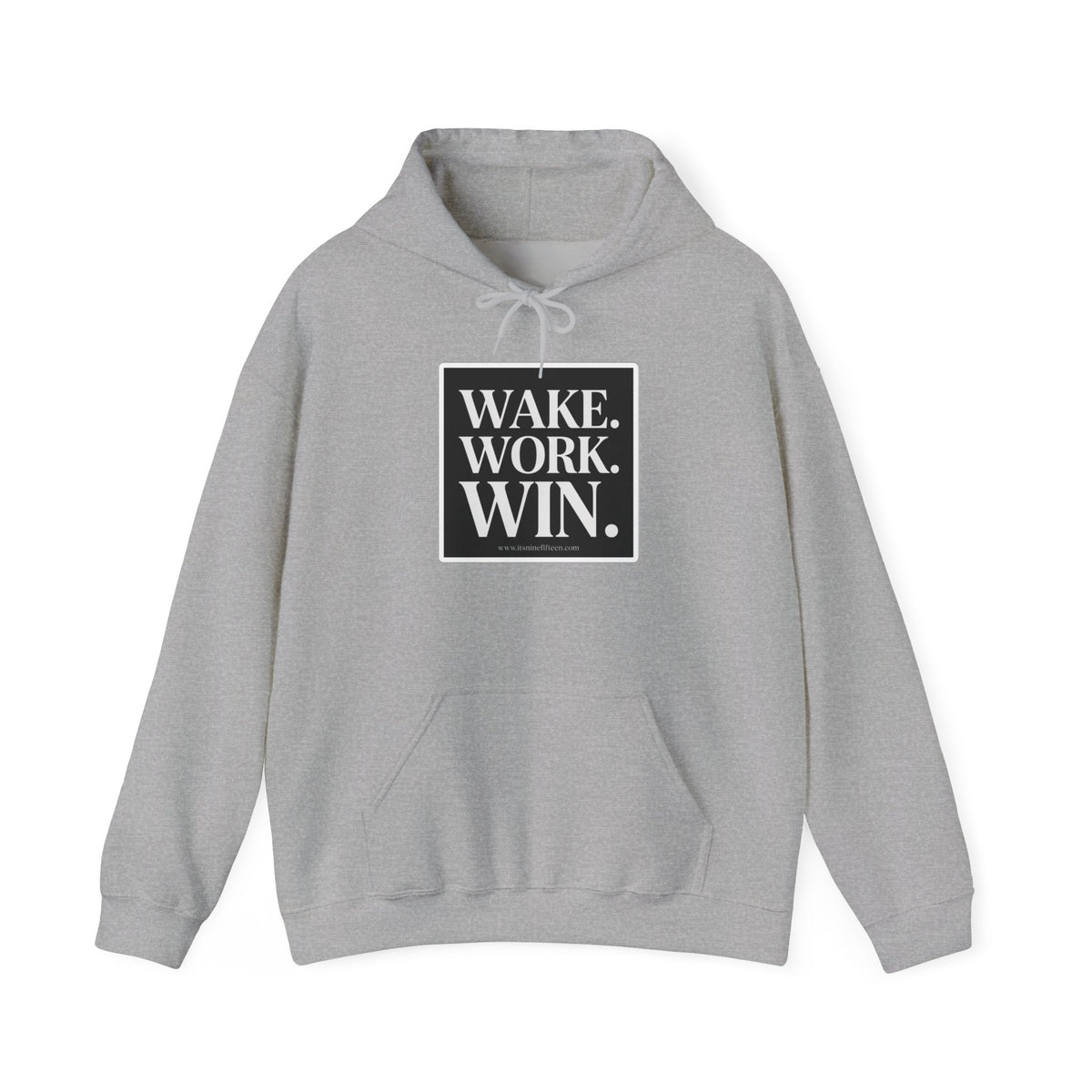 Unisex Wake. Work. Win. 50/50 Hoodie — Graphic Pullover for Entrepreneurs & Fitness Fans