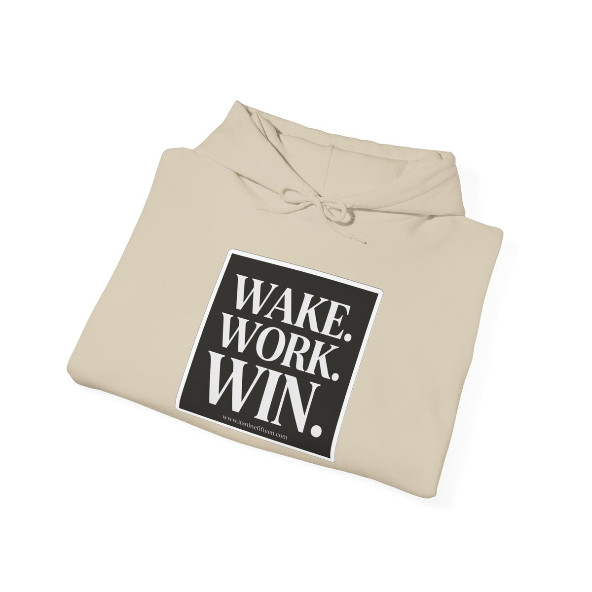 Unisex Wake. Work. Win. 50/50 Hoodie — Graphic Pullover for Entrepreneurs & Fitness Fans