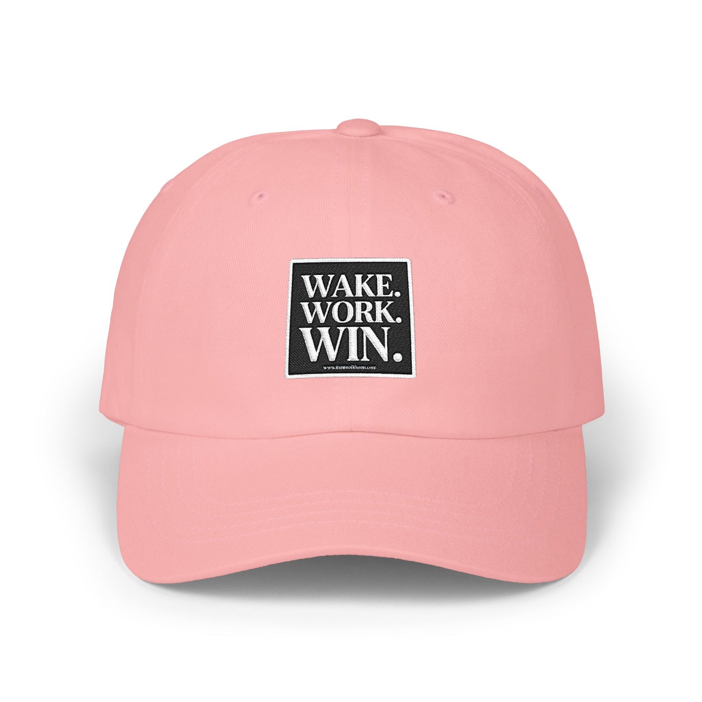 Wake. Work. Win. Dad Cap — Motivational Embroidered Baseball Hat