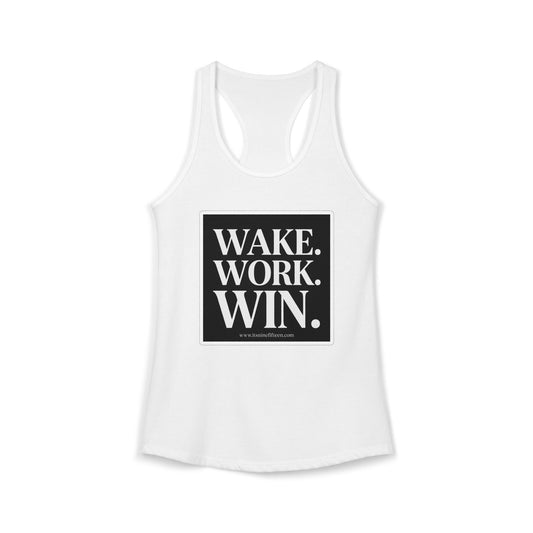 Women's Wake. Work. Win. Racerback Tank