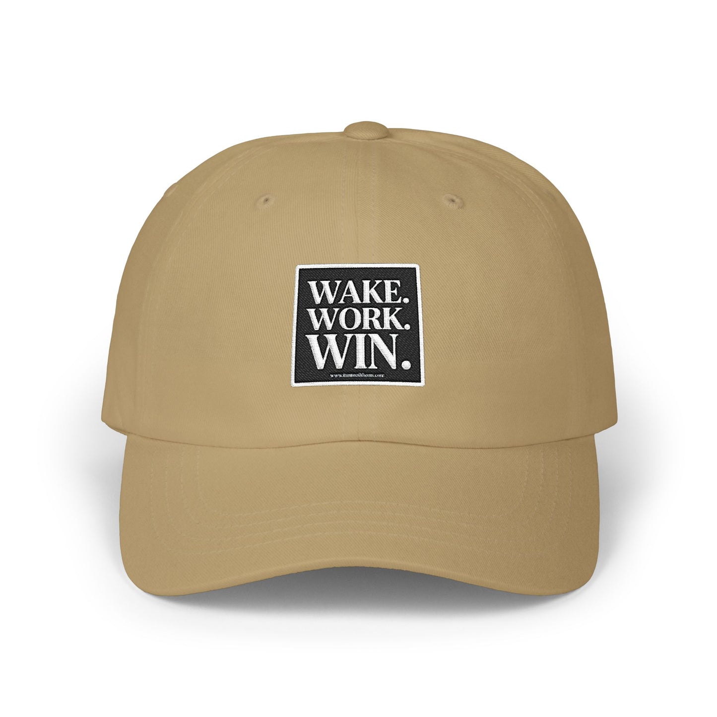 Wake. Work. Win. Dad Cap — Motivational Embroidered Baseball Hat