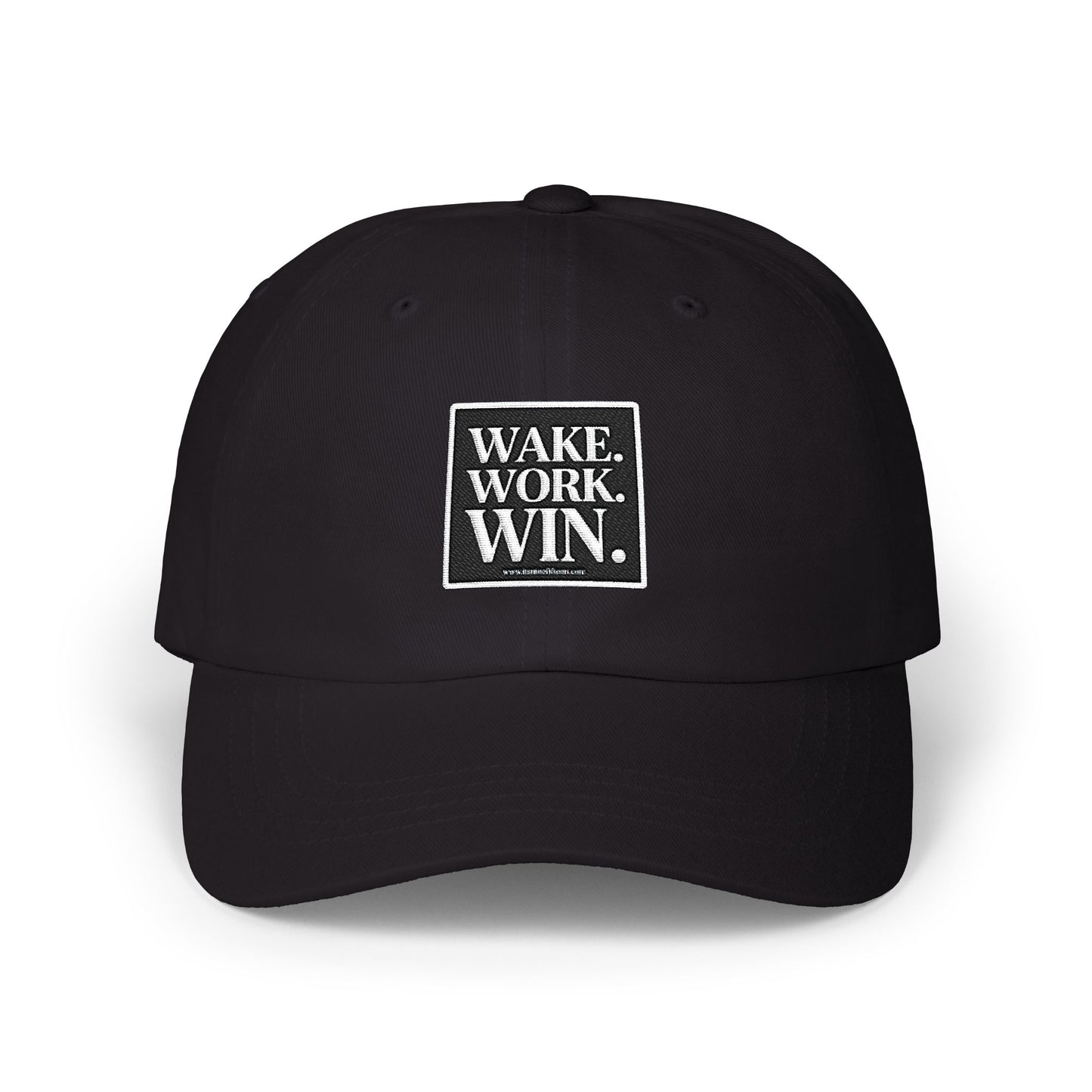 Wake. Work. Win. Dad Cap — Motivational Embroidered Baseball Hat