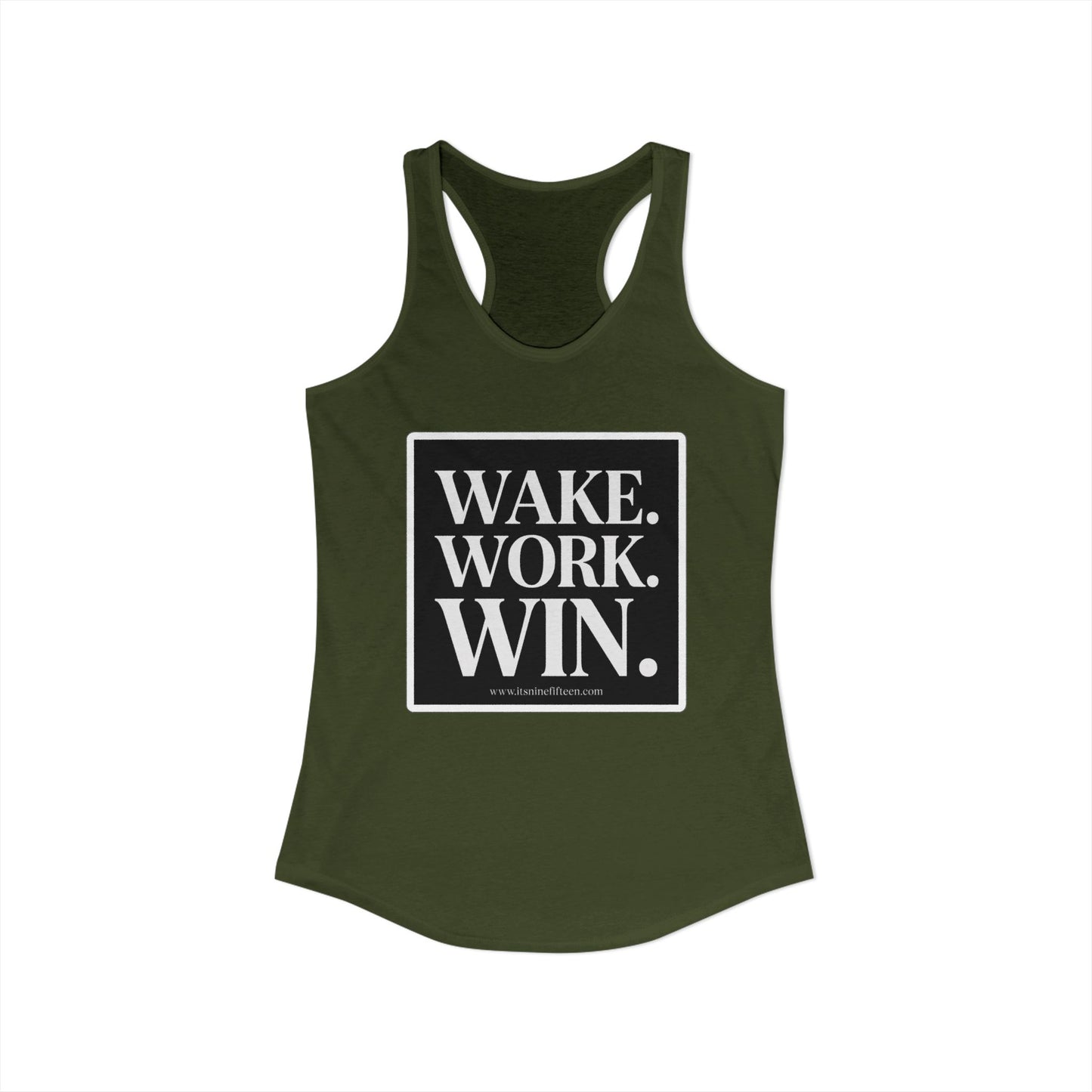 Women's Wake. Work. Win. Racerback Tank