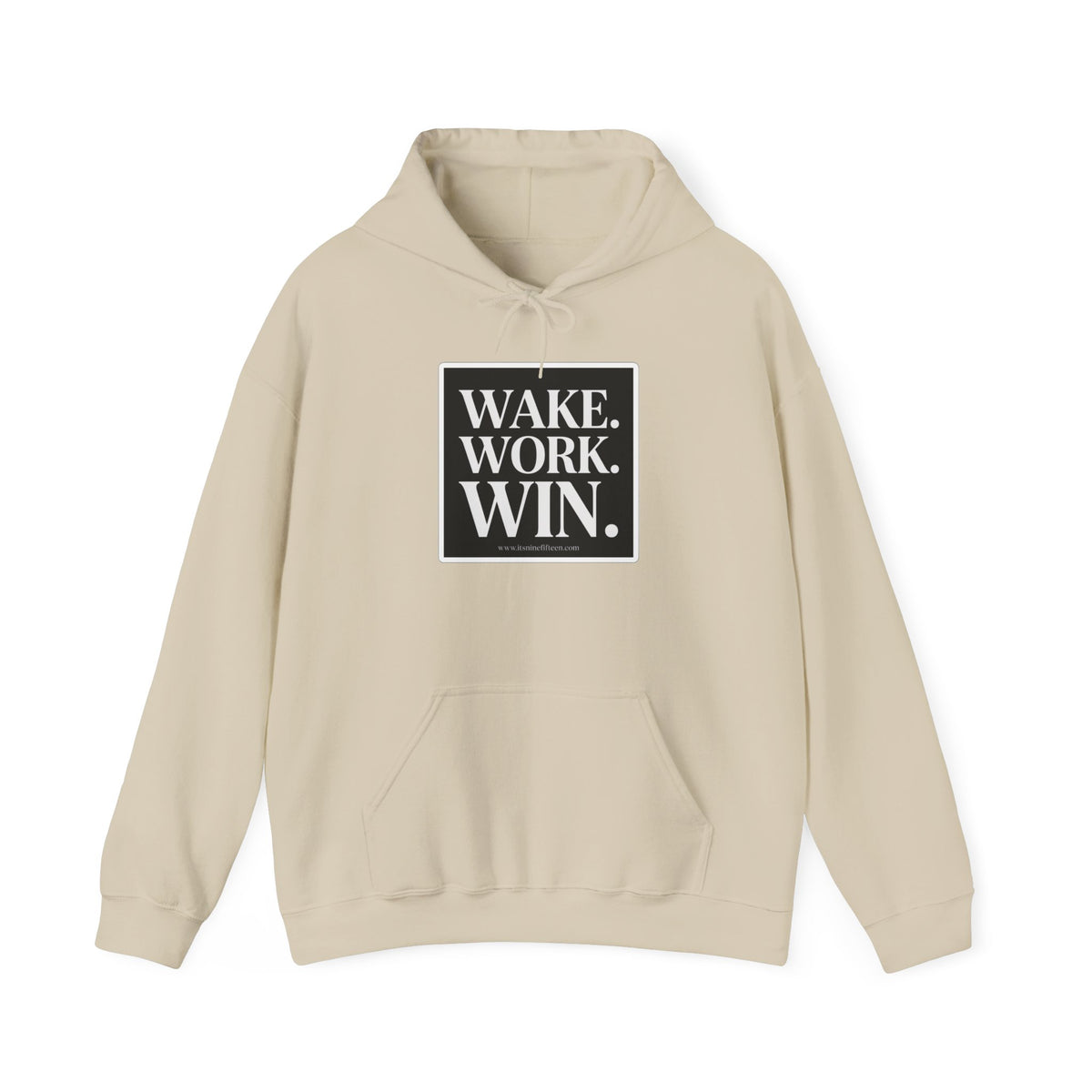 Unisex Wake. Work. Win. 50/50 Hoodie — Graphic Pullover for Entrepreneurs & Fitness Fans