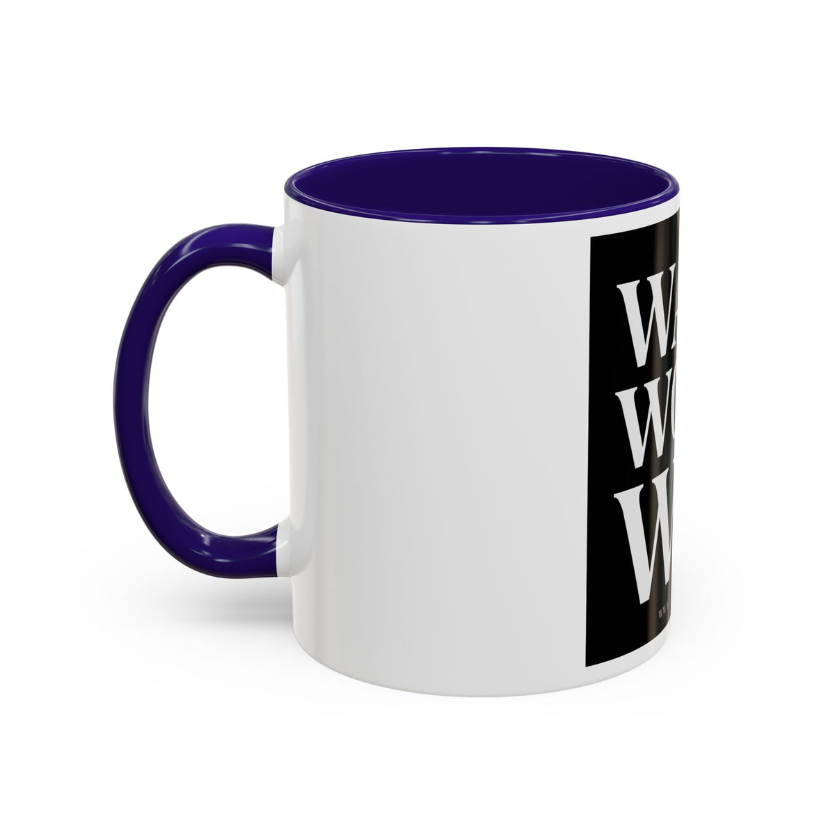 Colorful Motivational Coffee Mug - "WAKE. WORK. WIN." Black Accent 11oz/15oz