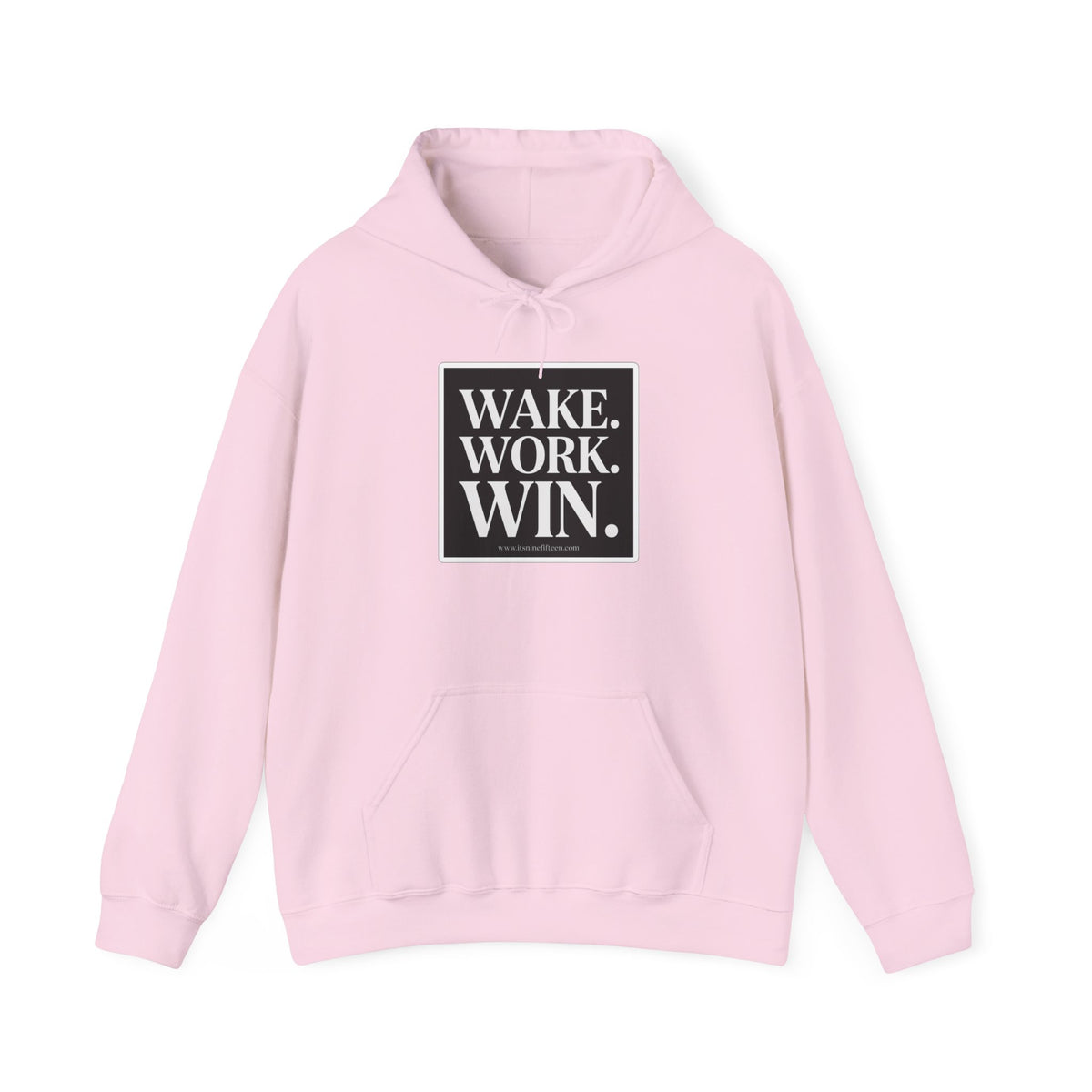 Unisex Wake. Work. Win. 50/50 Hoodie — Graphic Pullover for Entrepreneurs & Fitness Fans