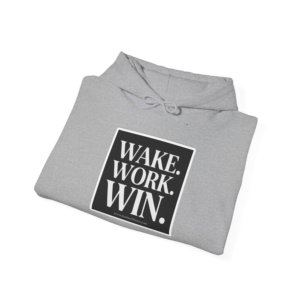 Unisex Wake. Work. Win. 50/50 Hoodie — Graphic Pullover for Entrepreneurs & Fitness Fans