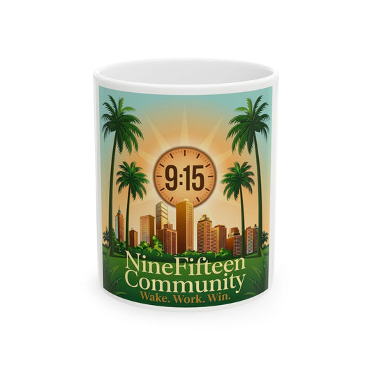 NineFifteen Community Ceramic Mug – Unisex Miami Logo Design (11oz, 15oz)