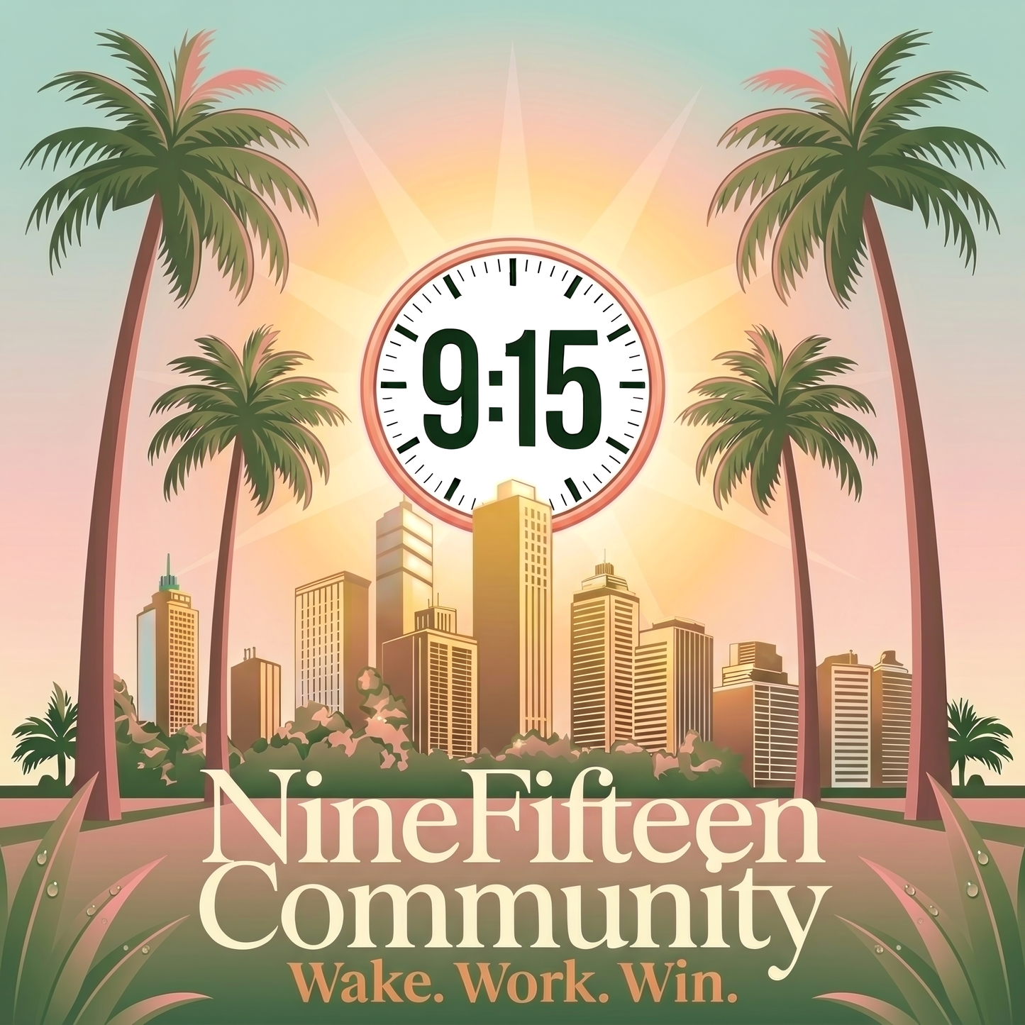 NineFifteen Pink Palm Sticker